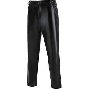 GRAJTCIN Mens Disco Pants 70s/80s Party Rave Pants Shiny Vintage Cosplay Straight Leg Trousers