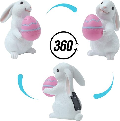 AOLIY Easter Bunny Decorations Spring Decor Hugging a Easter Egg Rabbit Garden Statue Figurines for Patio Yard Lawn Porch(Pink) in Saudi Arabia