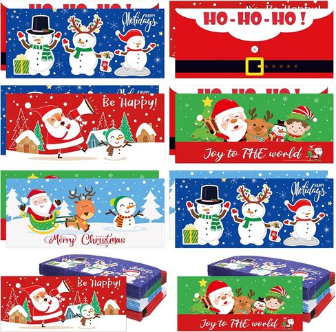 150 Pieces Christmas Currency Envelopes Xmas Money Cash Greeting Card Holder Winter Christmas New Year Greeting Envelopes for Cards Cash Tips Coins Presents Gift Company Bonuses 2.88 x 6.5 Inch in Kuwait