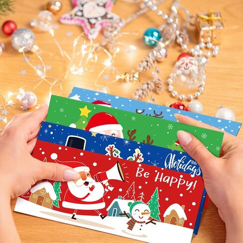 150 Pieces Christmas Currency Envelopes Xmas Money Cash Greeting Card Holder Winter Christmas New Year Greeting Envelopes for Cards Cash Tips Coins Presents Gift Company Bonuses 2.88 x 6.5 Inch in Kuwait