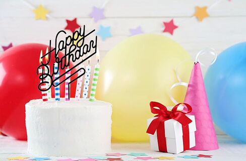 غلاف كعكة عيد ميلاد سعيد، أغطية كعكة أكريليك، لوازم تزيين حفلات أعياد الميلاد (أسود) in Kuwait