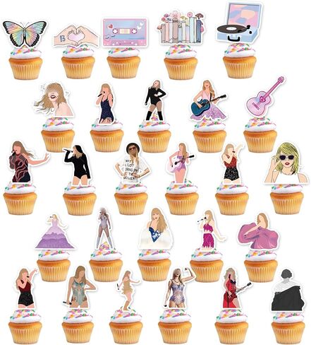 27Pcs Cupcake Toppers, Brithday Cake Decorations, Music Cake Topper, Party Cake Topper Birthday Cake Toppers, Cupcake Toppers for Singer Birthday Party Supplies in Saudi Arabia