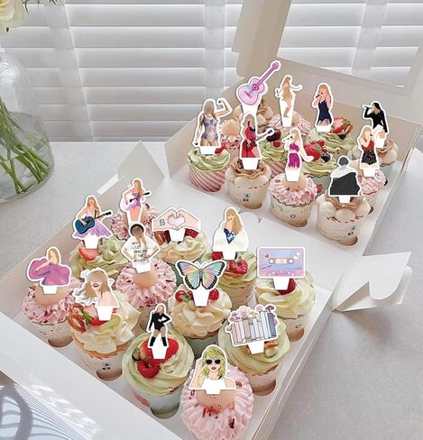 27Pcs Cupcake Toppers, Brithday Cake Decorations, Music Cake Topper, Party Cake Topper Birthday Cake Toppers, Cupcake Toppers for Singer Birthday Party Supplies in Saudi Arabia