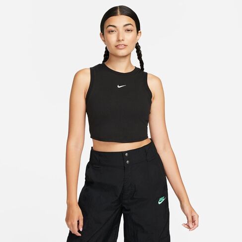 قميص Nike Sportswear Chill Knit النسائي الضيق قصير الضلع بدون أكمام - مقاس كبير in Saudi Arabia