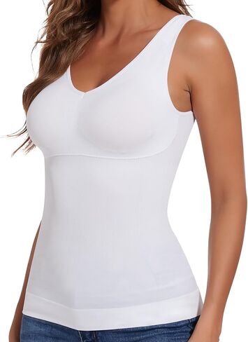 JOYSHAPER Women's Shapewear Tank Tops Padded Bra Shapewear V-Neck Cami Shaper Tummy Control Shapewear Camisole in Saudi Arabia