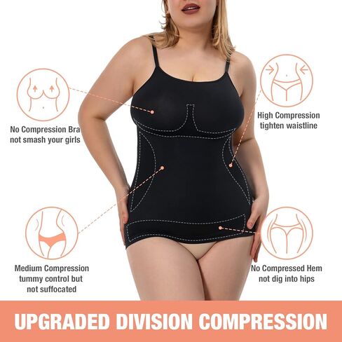 Plus Size Shapewear Tank Top for Women Tummy Control Shapewear Cami Shaper Compression Tank Top Shaping Camisole in Saudi Arabia