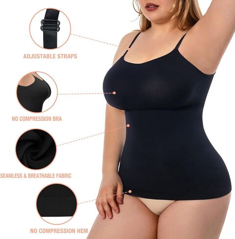Plus Size Shapewear Tank Top for Women Tummy Control Shapewear Cami Shaper Compression Tank Top Shaping Camisole in Saudi Arabia