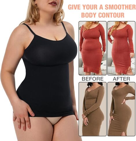 Plus Size Shapewear Tank Top for Women Tummy Control Shapewear Cami Shaper Compression Tank Top Shaping Camisole in Saudi Arabia