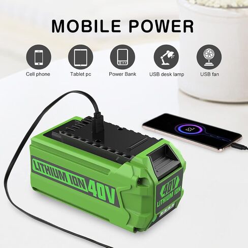 Powilling 3.5Ah 40V 29472 29462 استبدال بطارية ليثيوم أيون لبطارية Greenworks 40V وشاحن 29482 متوافق مع أدوات الطاقة Greenworks 40V G-MAX 29252 20202 22262 in Saudi Arabia