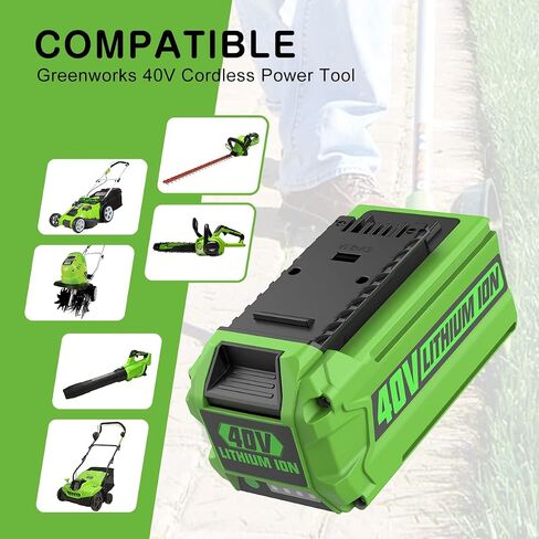 Powilling 3.5Ah 40V 29472 29462 استبدال بطارية ليثيوم أيون لبطارية Greenworks 40V وشاحن 29482 متوافق مع أدوات الطاقة Greenworks 40V G-MAX 29252 20202 22262 in Saudi Arabia