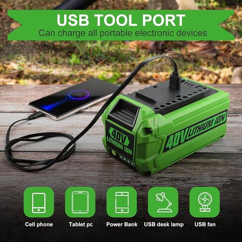 Powilling 3.5Ah 40V 29472 29462 استبدال بطارية ليثيوم أيون لبطارية Greenworks 40V وشاحن 29482 متوافق مع أدوات الطاقة Greenworks 40V G-MAX 29252 20202 22262 in Saudi Arabia
