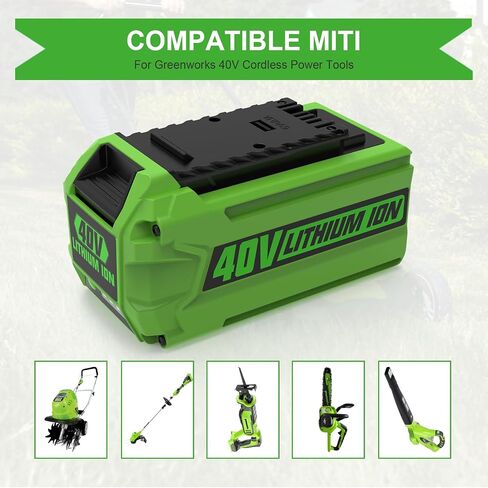 Powilling 3.5Ah 40V 29472 29462 استبدال بطارية ليثيوم أيون لبطارية Greenworks 40V وشاحن 29482 متوافق مع أدوات الطاقة Greenworks 40V G-MAX 29252 20202 22262 in Saudi Arabia