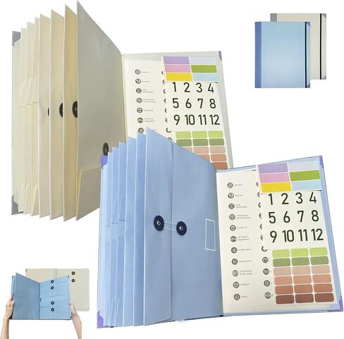 2 PCS 2024 New in Case I Go Missing Binder Organ Style Loose Leaf Binder Important Document Organizer Document Organizer Folio for Birth Certificates Estate Planning (Blue and Yellow) in Saudi Arabia