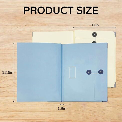 2 PCS 2024 New in Case I Go Missing Binder Organ Style Loose Leaf Binder Important Document Organizer Document Organizer Folio for Birth Certificates Estate Planning (Blue and Yellow) in Saudi Arabia