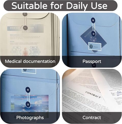 2 PCS 2024 New in Case I Go Missing Binder Organ Style Loose Leaf Binder Important Document Organizer Document Organizer Folio for Birth Certificates Estate Planning (Blue and Yellow) in Saudi Arabia