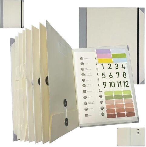 2 PCS 2024 New in Case I Go Missing Binder Organ Style Loose Leaf Binder Important Document Organizer Document Organizer Folio for Birth Certificates Estate Planning (Blue and Yellow) in Saudi Arabia
