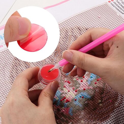 24 Pcs Wax Glue for DIY Diamond Painting, Diamond Art Wax with Clay Storage Box Diamond Assesories 6 Pack (Red) in Saudi Arabia