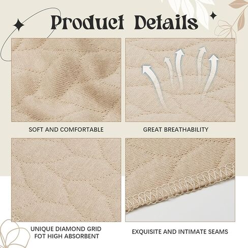 Toulite 10 Pcs Cotton Bra Liners Boob Sweat Pads 3 Layer Rectangle Under Bra Pads Sweat Liners for Women Sweating Supplies in Saudi Arabia