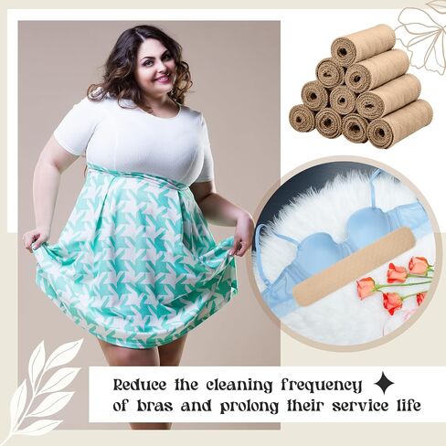 Toulite 10 Pcs Cotton Bra Liners Boob Sweat Pads 3 Layer Rectangle Under Bra Pads Sweat Liners for Women Sweating Supplies in Saudi Arabia