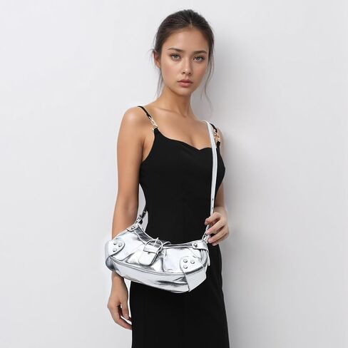 Shoulder Bag for Women - PU Leather Purse Adjustable Strap Hobo Crossbody Handbag with Zipper Closure in Kuwait