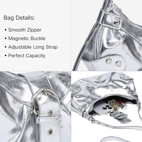 Shoulder Bag for Women - PU Leather Purse Adjustable Strap Hobo Crossbody Handbag with Zipper Closure in Kuwait