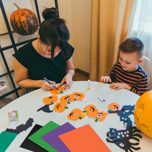 50 Sheet Halloween Cardstock 8.5 x 11, 250gsm/92lb Halloween Paper Black Orange Purple Green White Cardstock for Halloween Crafts, Cards Making, Scrapbook Supplies in Saudi Arabia