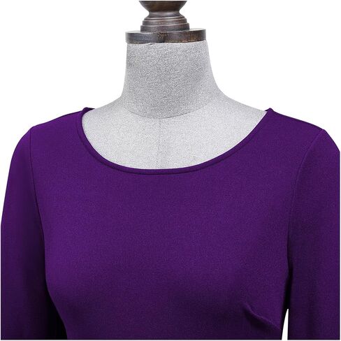 AISIZE Women's 1940s Retro 3/4 Sleeve Tie Waist Business Work Pencil Dress in Kuwait