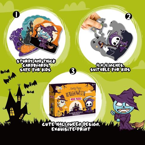 Halloween Party Favor for Kids, 24 Pack Jigsaw Puzzles in Halloween Theme Designs for Trick or Treating, Halloween Goodie Bag Filler, Halloween Miniatures Novelty Toy, School Classroom Rewards in Saudi Arabia