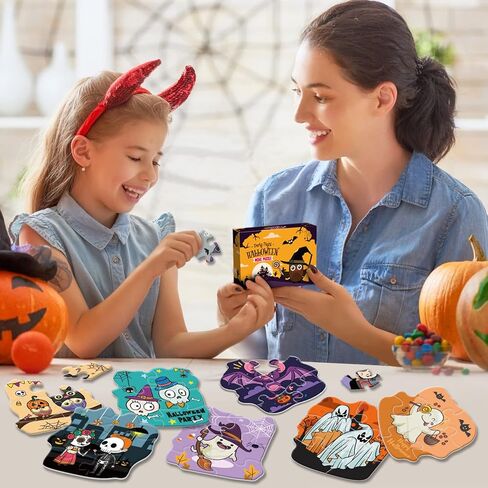 Halloween Party Favor for Kids, 24 Pack Jigsaw Puzzles in Halloween Theme Designs for Trick or Treating, Halloween Goodie Bag Filler, Halloween Miniatures Novelty Toy, School Classroom Rewards in Saudi Arabia
