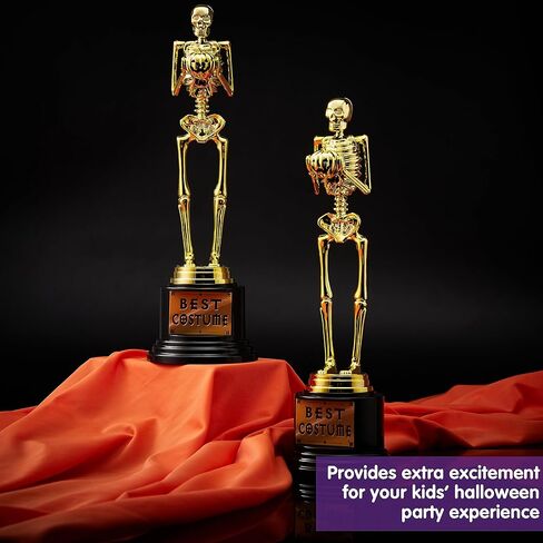 JOYIN 2 PCS Halloween Trophy Awards Best Costume Skeleton 11.25 X 3.5 for Halloween Medals Party Favor Prizes, Trick or Treat, Costume Contest Trophy, School Classroom Rewards, Treats for Kids in Saudi Arabia