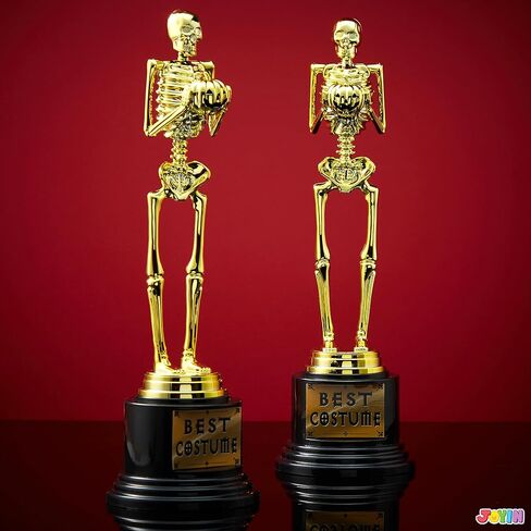 JOYIN 2 PCS Halloween Trophy Awards Best Costume Skeleton 11.25 X 3.5 for Halloween Medals Party Favor Prizes, Trick or Treat, Costume Contest Trophy, School Classroom Rewards, Treats for Kids in Saudi Arabia
