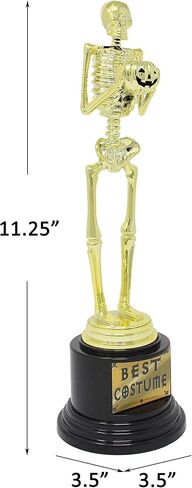 JOYIN 2 PCS Halloween Trophy Awards Best Costume Skeleton 11.25 X 3.5 for Halloween Medals Party Favor Prizes, Trick or Treat, Costume Contest Trophy, School Classroom Rewards, Treats for Kids in Saudi Arabia