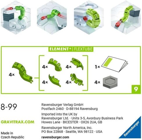 Ravensburger GraviTrax: ملحق FlexTube| لعبة STEM للأطفال من سن 8 سنوات فما فوق | متوافق مع جميع أنظمة GraviTrax | حصل على المرتبة الأولى في نظام تشغيل الرخام في الولايات المتحدة in Saudi Arabia