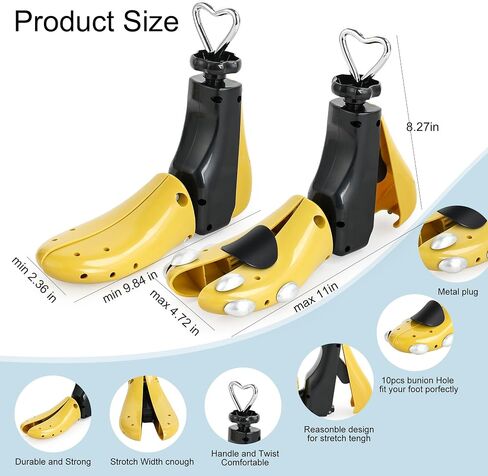 Shoe Stretcher Women Men, Boot Stretcher Women, Shoe Tree Adjustable Width Length for Wide Feet (Pack of 2, For Women size 9-14, Men's 8-13) in Saudi Arabia