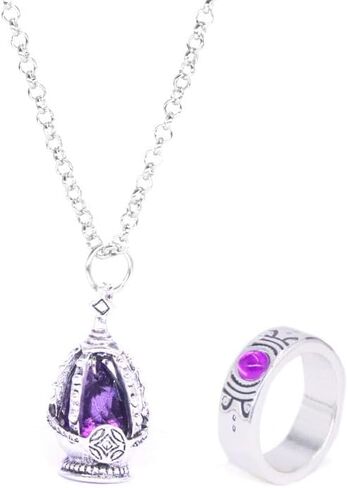 Akemi Homura Soul Gem Purple Core Necklaces set for Anime Cosplay Props Accessories festival holiday with 5 Unique Tail Rings for Every Character! in Saudi Arabia