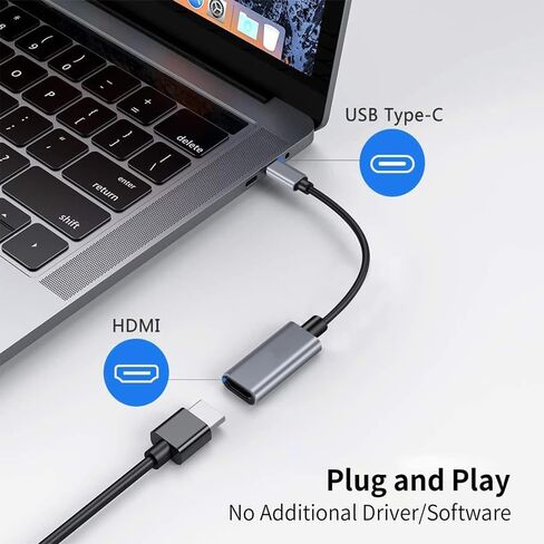 محول WISYIFIL USB C إلى HDMI، كابل محول USB من النوع C إلى HDMI (4K@30 هرتز) (ذكر إلى أنثى) مع MacBook Pro وMacBook Air/iPad Pro والمزيد (متوافق مع منافذ Thunderbolt 3/4) in Kuwait
