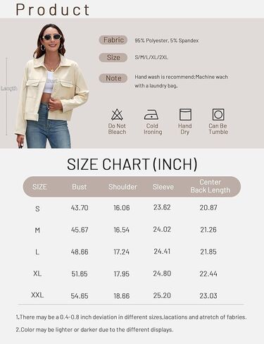 Bloggerlove Women Cropped Trench Coats Long Sleeve Lapel Casual Jackets Outerwear with Pockets Work Office Jackets in Saudi Arabia