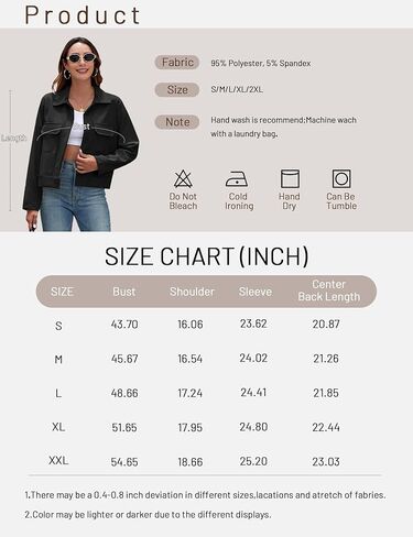 Bloggerlove Women Cropped Trench Coats Long Sleeve Lapel Casual Jackets Outerwear with Pockets Work Office Jackets in Saudi Arabia