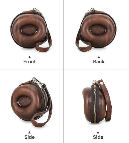EURYNOME Single Watch Roll Case - Genuine Leather Watch Case With Leather Wrist Strap - Zipper Watch Travel Case Box - 1 Watch Display Case in Kuwait