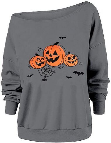 Roshop St Patricks Day Sweatshirt Women Loose Baggy Off Shoulder Lucky Irish Shamrock Long Sleeve Sweatshirts in Kuwait