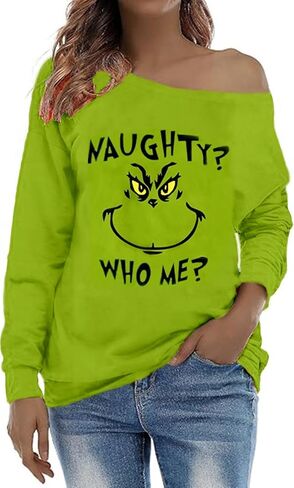 Roshop St Patricks Day Sweatshirt Women Loose Baggy Off Shoulder Lucky Irish Shamrock Long Sleeve Sweatshirts in Kuwait