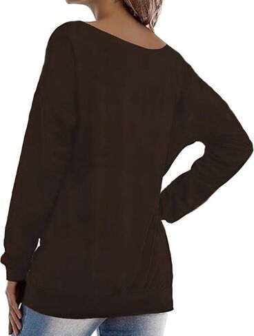 Roshop St Patricks Day Sweatshirt Women Loose Baggy Off Shoulder Lucky Irish Shamrock Long Sleeve Sweatshirts in Kuwait