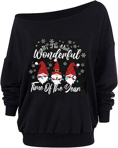 Roshop St Patricks Day Sweatshirt Women Loose Baggy Off Shoulder Lucky Irish Shamrock Long Sleeve Sweatshirts in Kuwait