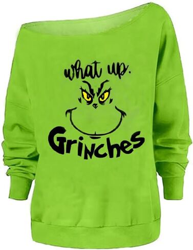 Roshop St Patricks Day Sweatshirt Women Loose Baggy Off Shoulder Lucky Irish Shamrock Long Sleeve Sweatshirts in Kuwait