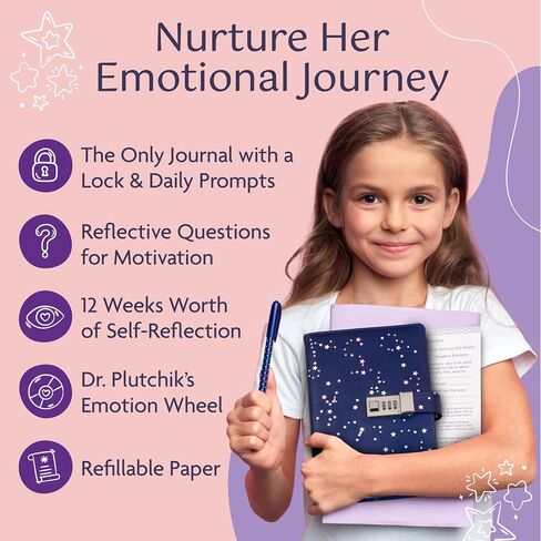 Journal with Lock & Daily Prompts for Tweens - Refillable Vegan Leather Diary for Girls, Teens, & Women - Emotional Growth & Self-Reflection - Locked Personal Notebook with Support Tools in Saudi Arabia