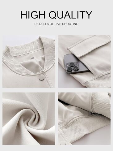 ANRABESS Womens Bomber Jacket Button Cropped Casual Varsity Jackets Shackets Fall Trendy Fashion Travel Outfits with Pockets in Saudi Arabia