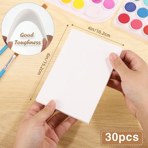 30 Sheets Watercolor Paper Bulk, 140 lb/300 GSM Cold Press Watercolor Paper White Water Color Paper Cotton Paper for Kids Students Adults Beginners Artists(4 x 6 Inch) in Saudi Arabia