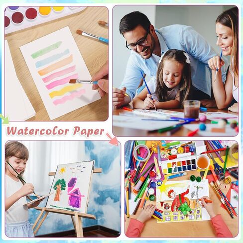 30 Sheets Watercolor Paper Bulk, 140 lb/300 GSM Cold Press Watercolor Paper White Water Color Paper Cotton Paper for Kids Students Adults Beginners Artists(4 x 6 Inch) in Saudi Arabia