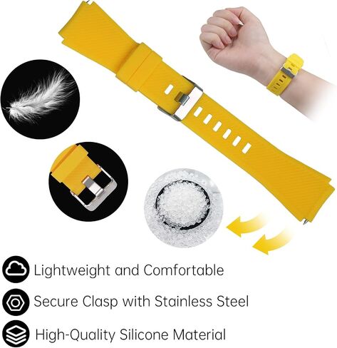 Silicone Watch Strap，22mm Width Watch Band Elegant Silicone Watch Strap for Men and Women in Saudi Arabia