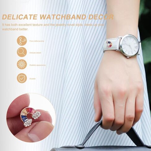 Mikikit 2 قطع حزام الساعات الزخرفية مسمار Watchband سحر حزام (استيك) ساعة سحر حزام الساعات مسمار سيليكون حزام الساعات مسمار in Saudi Arabia